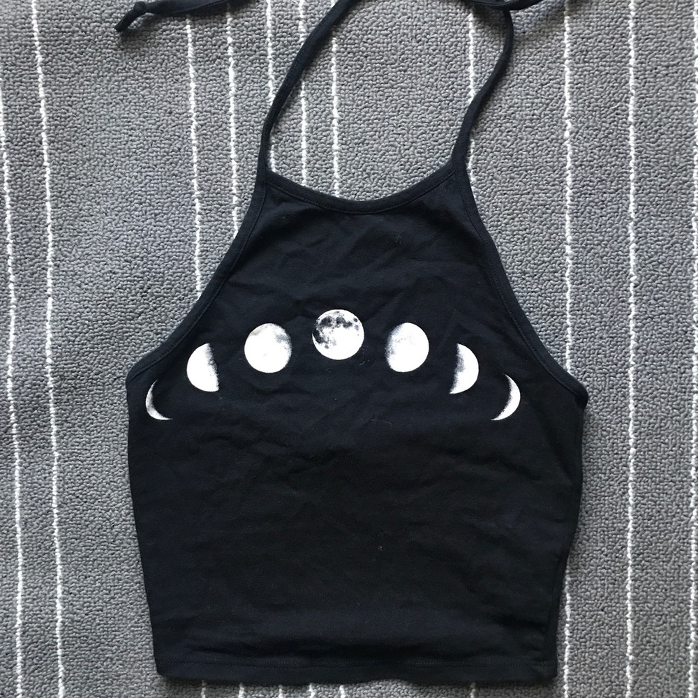 LA hearts Moonphase halter top crop top tank